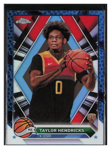 2023-24 Topps Chrome #147 Taylor Hendricks Blue Basketball Refractors