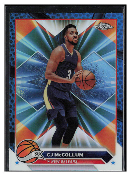 2023-24 Topps Chrome #47 CJ McCollum Blue Basketball Refractors