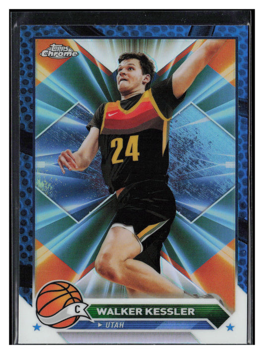 2023-24 Topps Chrome #185 Walker Kessler Blue Basketball Refractors