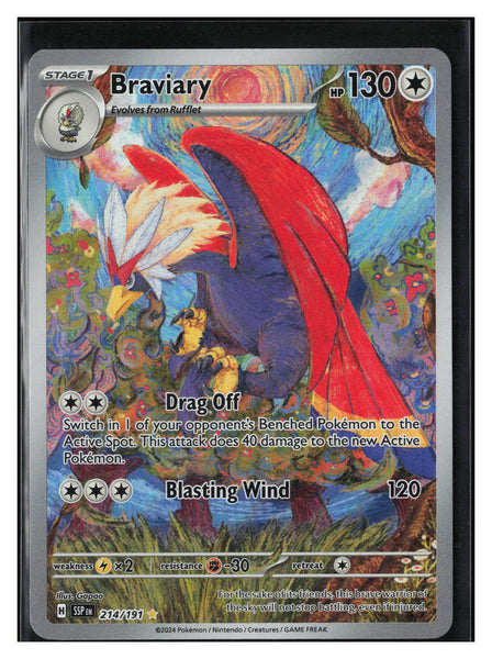 Surging Sparks #214/191 Braviary - Holo Illustration Art Rare