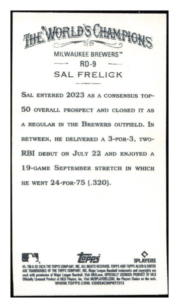 2024 Topps Allen & Ginter #RD-9 Sal Frelick Mini Rookie Design Variations