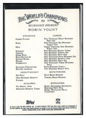 2024 Topps Allen & Ginter #250 Robin Yount