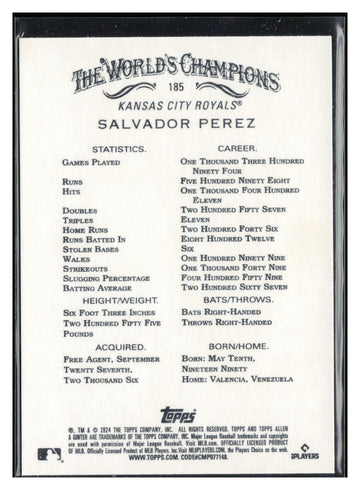 2024 Topps Allen & Ginter #185 Salvador Perez
