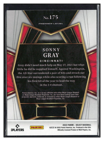 2022 Panini Select #175 Sonny Gray Blue Retail Base