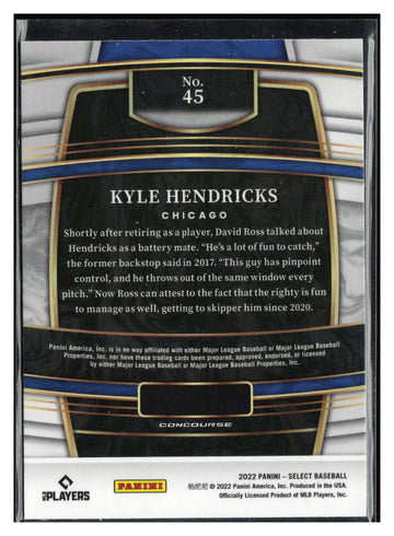 2022 Panini Select #45 Kyle Hendricks Blue Retail Base