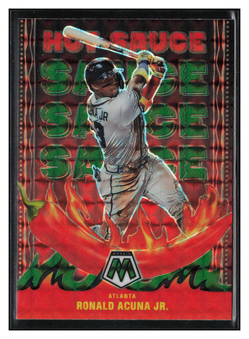 2022 Panini Mosaic #HS-4 Ronald Acuna Jr. Hot Sauce Green Mosaic