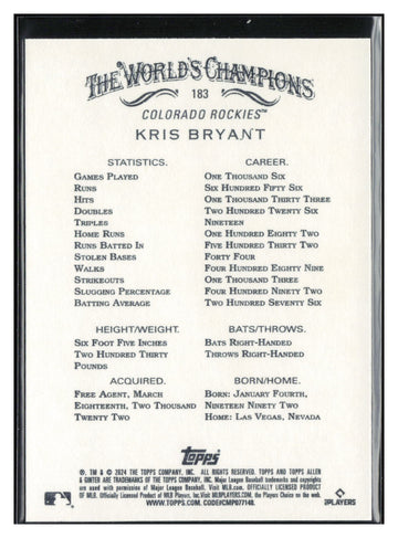 2024 Topps Allen & Ginter #183 Kris Bryant