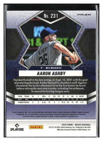
2022 Panini Mosaic #231 Aaron Ashby Mosaic