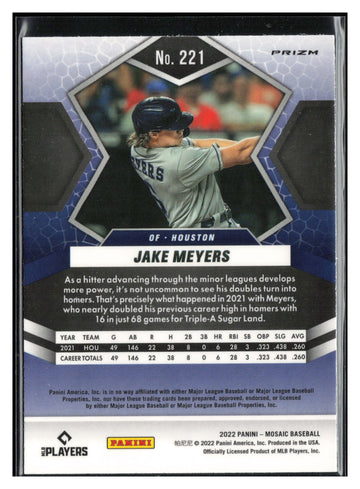 2022 Panini Mosaic #221 Jake Meyers Silver Prizm