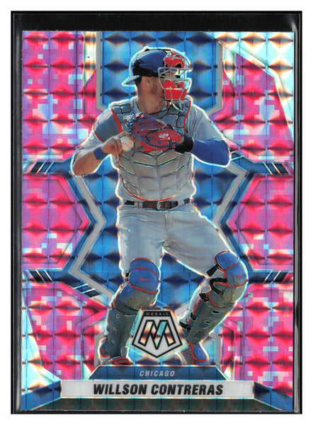 2022 Panini Mosaic #3 Willson Contreras Pink Camo Mosaic