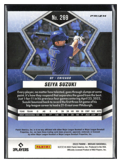 2022 Panini Mosaic #269 Seiya Suzuki Green Mosaic