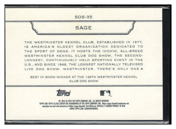 24 Allen & Ginter #SOS-35 Sage Stars Of The Show The Westminster Kennel Club