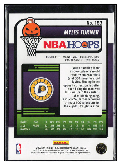 2023-24 Hoops Haunted Hoops #183 Myles Turner Orange