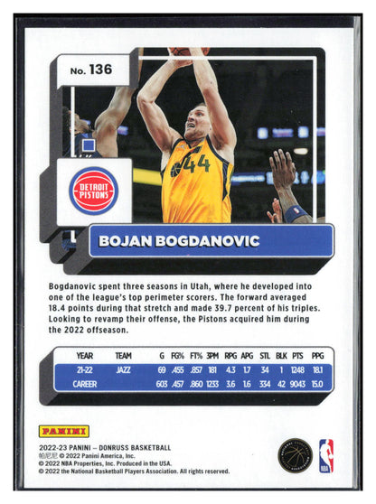 2022-23 Donruss #136 Bojan Bogdanovic Holo Laser Green