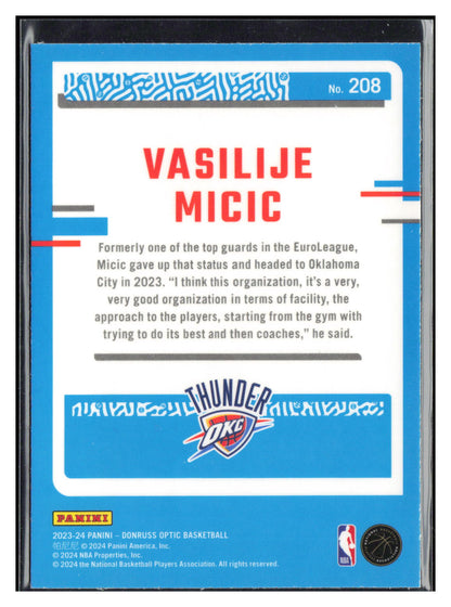 2023-24 Donruss Optic #208 Vasilije Micic