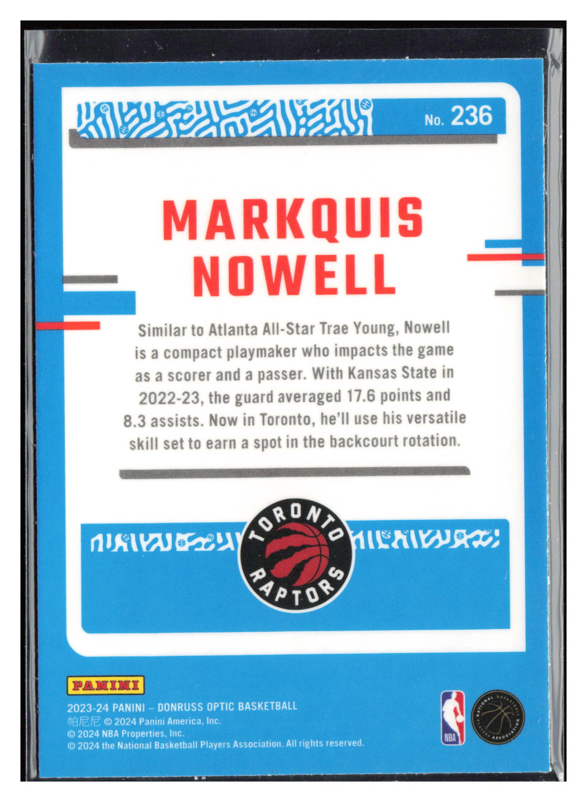 2023-24 Donruss Optic #236 Markquis Nowell