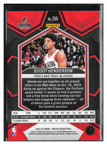 2023-24 Panini Mosaic #255 Scoot Henderson