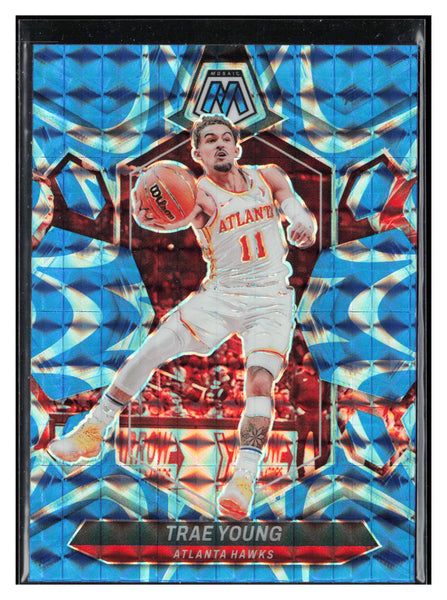 2023-24 Panini Mosaic #107 Trae Young Reactive Blue