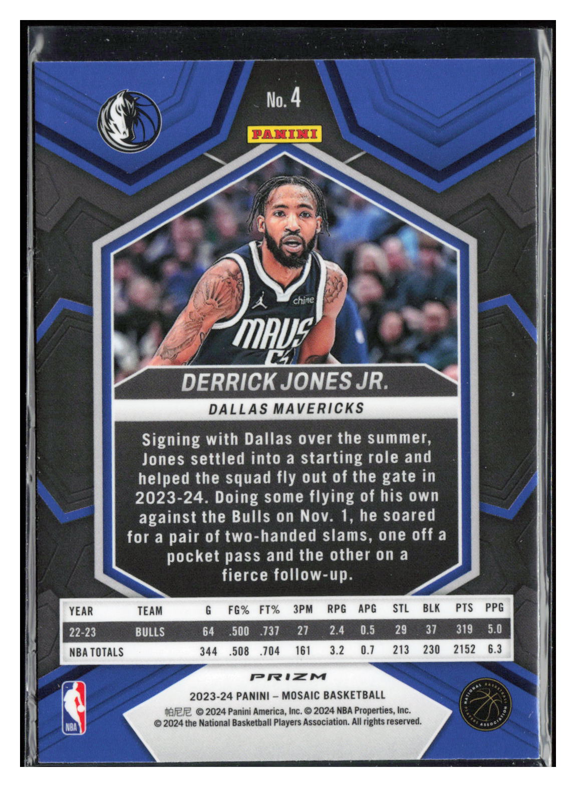 2023-24 Panini Mosaic #4 Derrick Jones Jr. Silver
