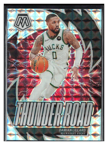 2023-24 Panini Mosaic #2 Damian Lillard Thunder Road Mosaic