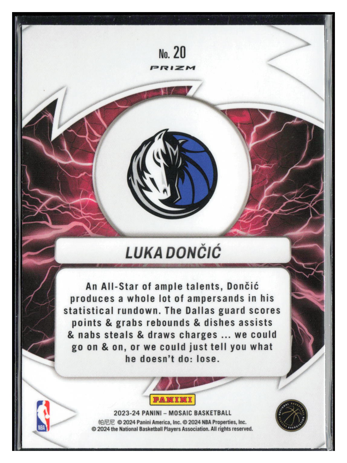 2023-24 Panini Mosaic #20 Luka Doncic Thunder Road Mosaic Green