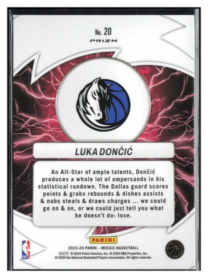 2023-24 Panini Mosaic #20 Luka Doncic Thunder Road Mosaic Green
