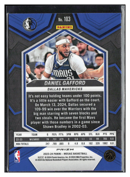 2023-24 Panini Mosaic #103 Daniel Gafford Reactive Yellow