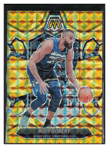 2023-24 Panini Mosaic #52 Rudy Gobert Reactive Yellow