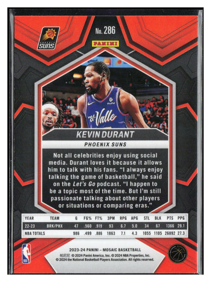 2023-24 Panini Mosaic #286 Kevin Durant