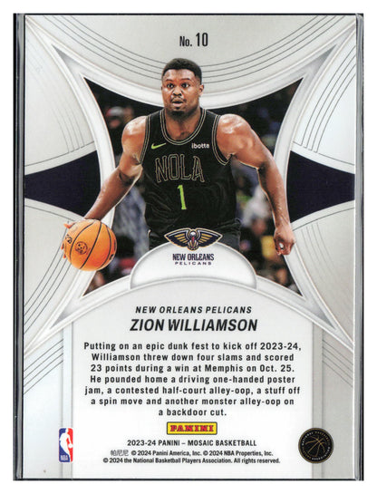 2023-24 Panini Mosaic #10 Zion Williamson Epic Performers