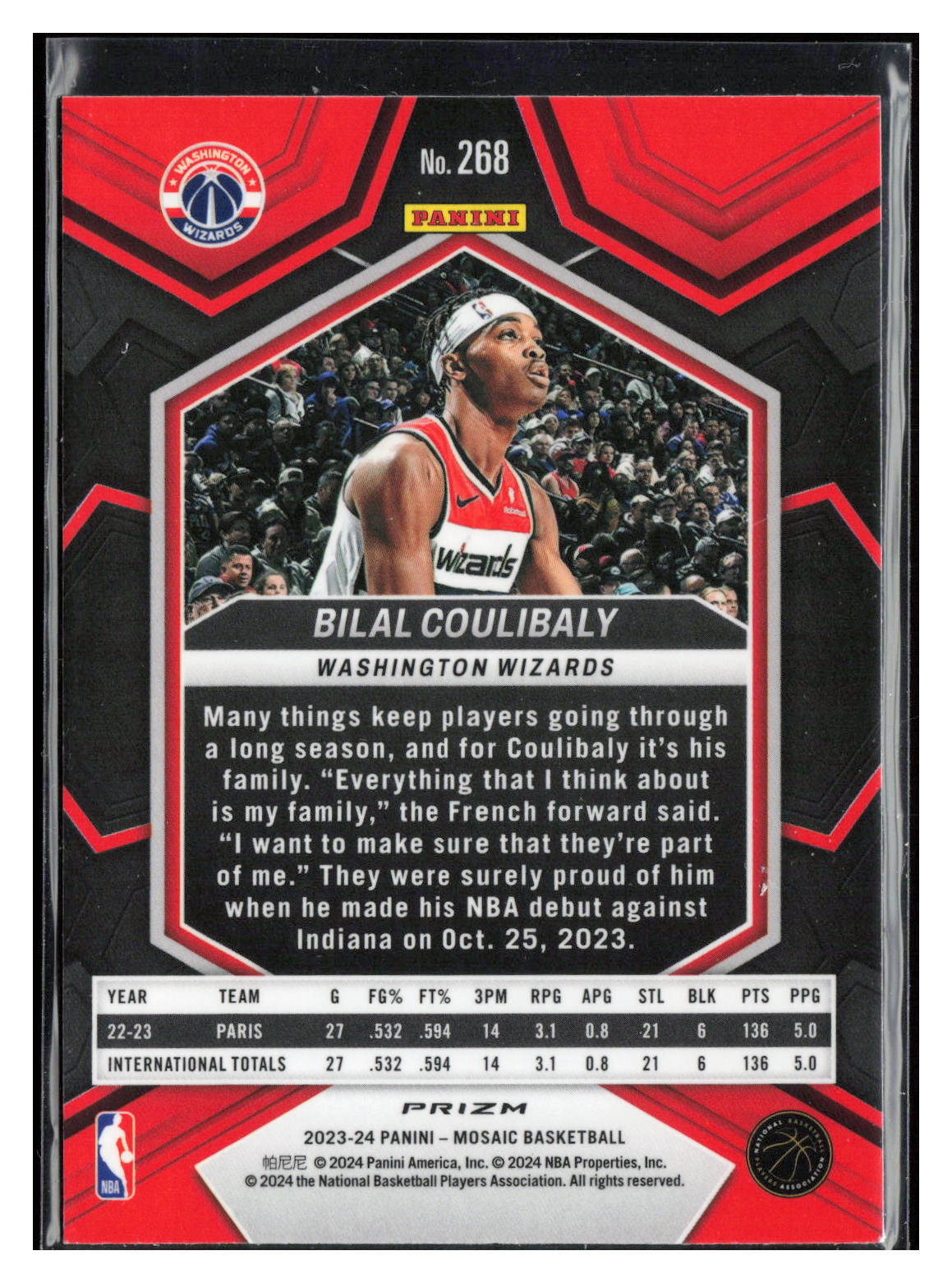 2023-24 Panini Mosaic #268 Bilal Coulibaly Green