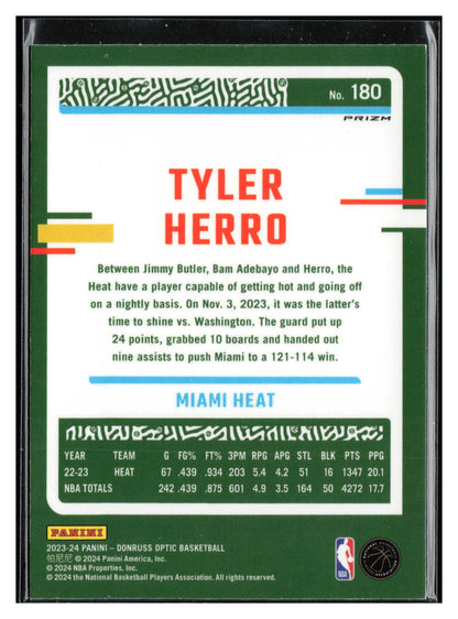 2023-24 Donruss Optic #180 Tyler Herro Hyper Green