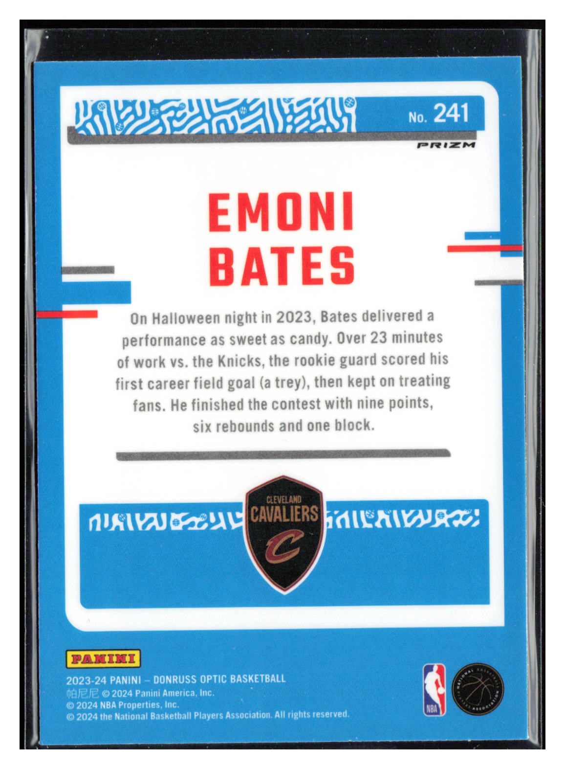 2023-24 Donruss Optic #241 Emoni Bates Hyper Green