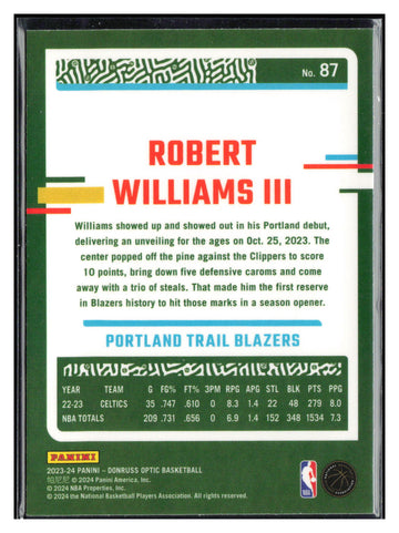 2023-24 Donruss Optic #87 Robert Williams III