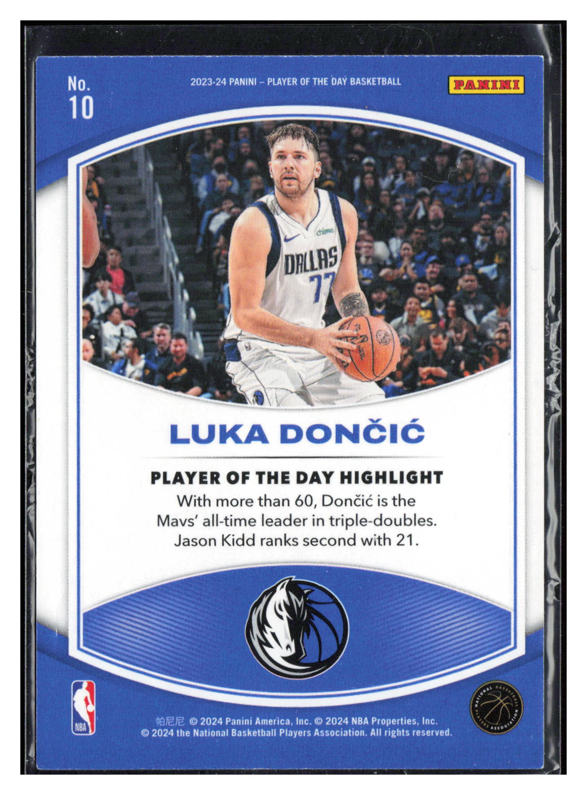 2023-24 Panini Player of the Day #10 Luka Doncic