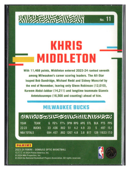 2023-24 Donruss Optic #11 Khris Middleton