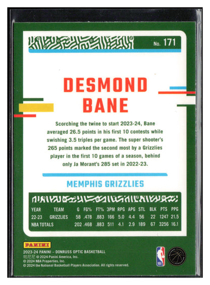 2023-24 Donruss Optic #171 Desmond Bane