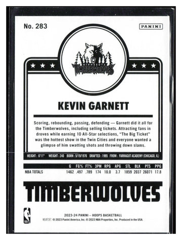 2023-24 Hoops #283 Kevin Garnett