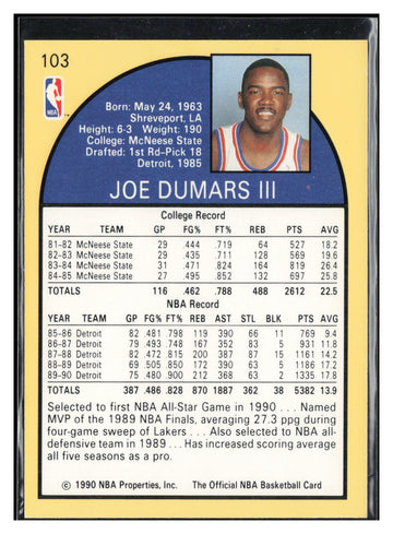 1990-91 Hoops #103 Joe Dumars