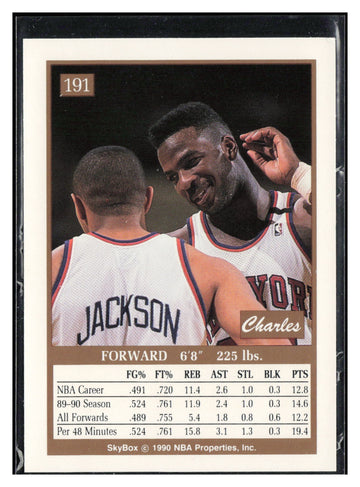 
1990-91 SkyBox #191 Charles Oakley