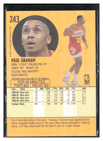 1991-92 Fleer #243 Paul Graham