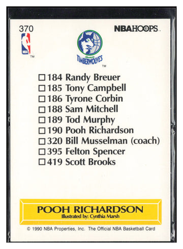 1990-91 Hoops #370 Pooh Richardson