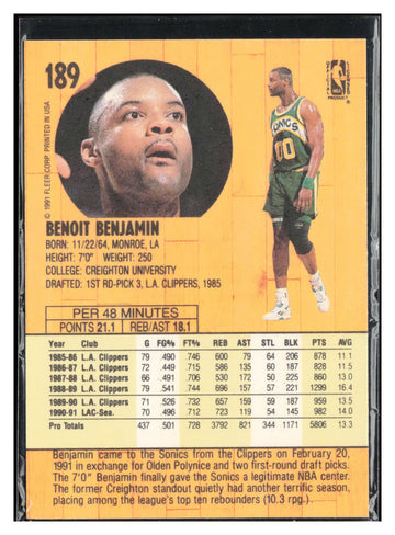 1991-92 Fleer #189 Benoit Benjamin