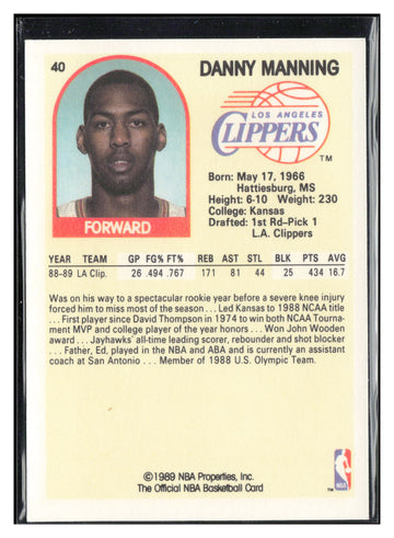 1989-90 Hoops Superstars #46 Danny Manning