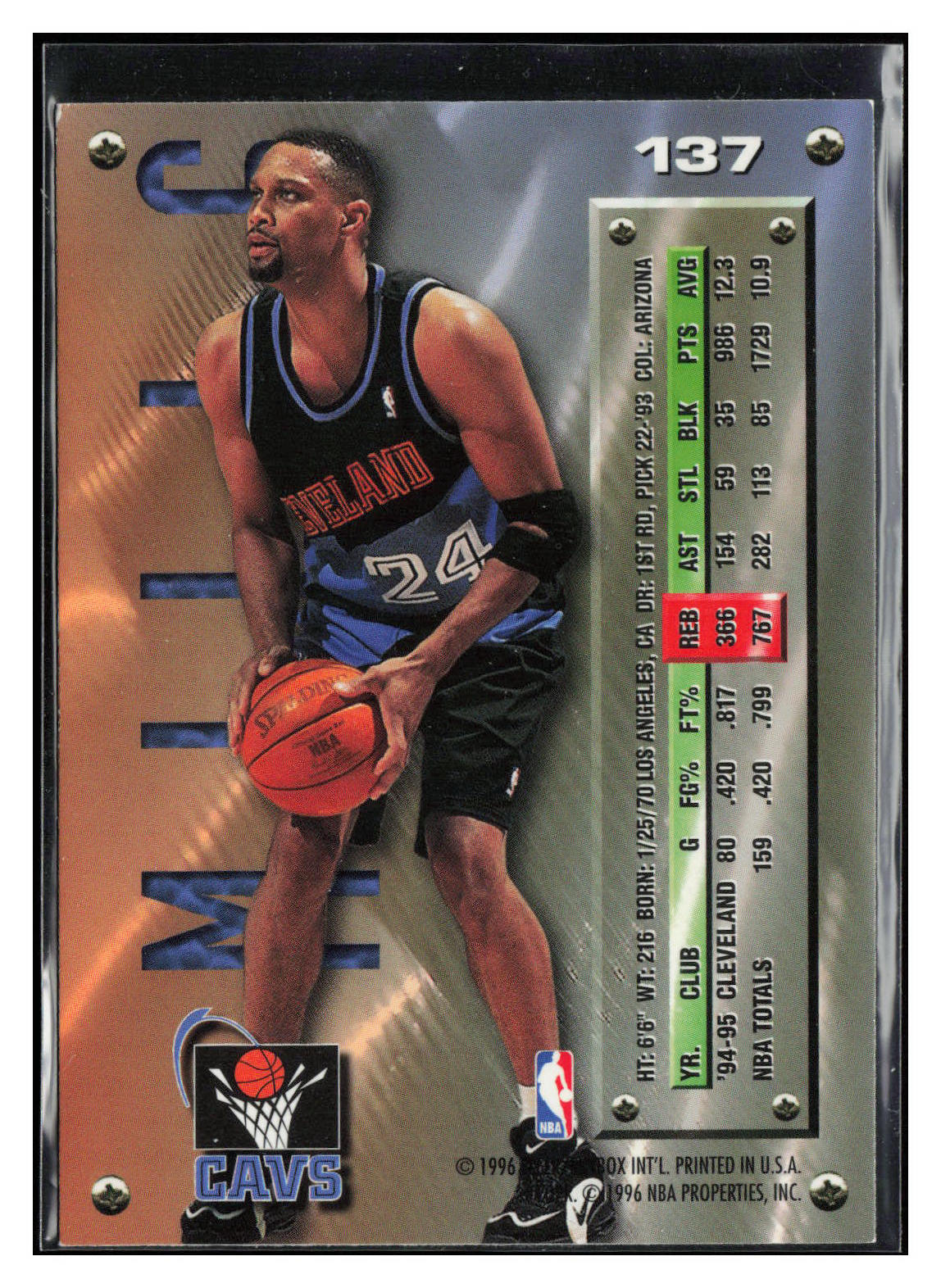 1995-96 Metal #137 Chris Mills