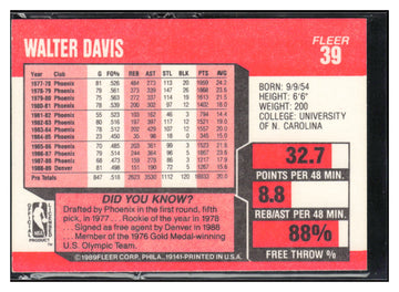 1989-90 Fleer #39 Walter Davis