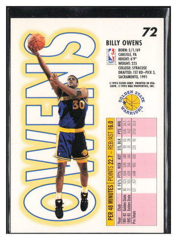 1993-94 Fleer #72 Billy Owens