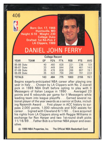 1990-91 Hoops #406b Danny Ferry