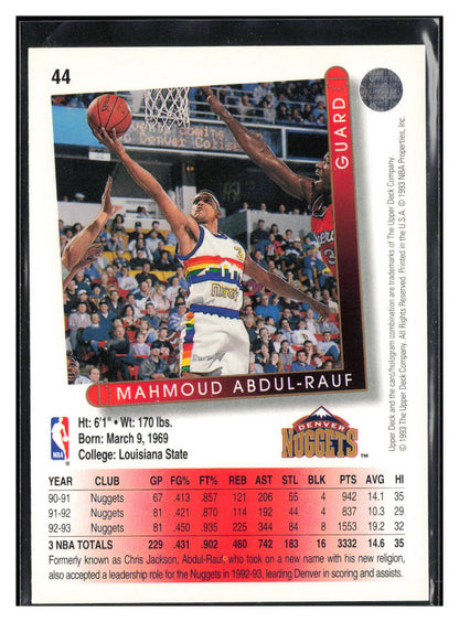 1993-94 Upper Deck #44 Mahmoud Abdul-Rauf