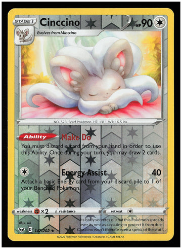 
SWSH01: Sword & Shield Base Set #147/202 Cinccino